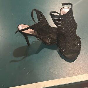 black cutout heels
